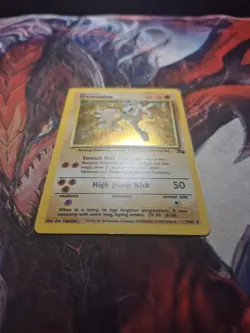 Hitmonlee 7/62 Fossil Holo Rare Unlimited Pokemon Card DMG - Image 3