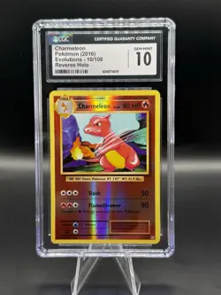 CGC 10 Charmeleon Reverse Holo XY Evolutions Pokemon #10 English 2016 GEM MINT - Image 1