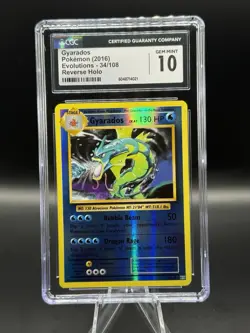 CGC 10 Gyarados Reverse Holo XY Evolutions Pokemon #34 English 2016 GEM MINT - Image 1