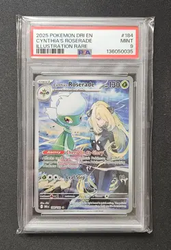 Cynthia’s Roserade IR PSA 9 Mint (Destined Rivals) Pokemon TCG. with extras. - Image 2