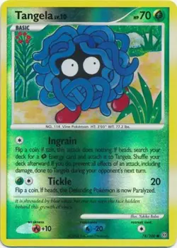 1x Tangela - 78/100 - Common - Reverse Holo Moderately Played Pokemon Diamond & - Image 1