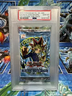 Yu-Gi-Oh! Legend Of Blue Eyes White Dragon LOB 1st Edition booster Pack PSA 10 - Image 1