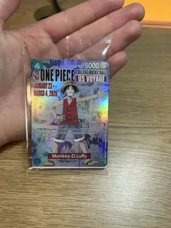 One Piece Monkey D. Luffy US Voyage College Basketball Promo Card (Sealed) - Image 3
