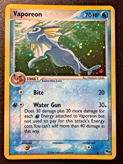 Vaporeon 6/17 POP Series 3 Promo Pokemon Card Holo Foil Rare LP - Image 1