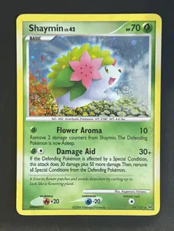 Shaymin 14/127 Platinum Rare Holo Pokemon Card LP - Image 1