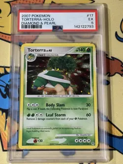 2007 POKEMON DIAMOND & PEARL 17 TORTERRA-HOLO PSA 5 Graded Card - Image 1