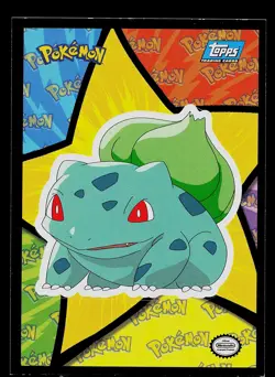 Pokemon Card - Bulbasaur Topps Sticker Puzzle Blue Logo - Image 1