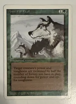 🟢🟢🟢 1994 MAGIC The Gathering ASPECT OF WOLF REVISED 3RD EDITION PLAYED 🟢🟢3 - Image 1