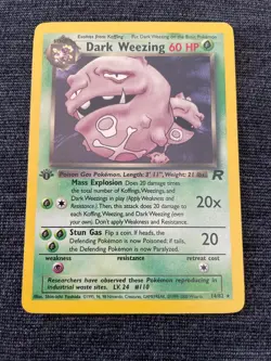 Pokemon Dark Weezing #14 1st Edition Team Rocket Holo Rare NM Condition - Image 1
