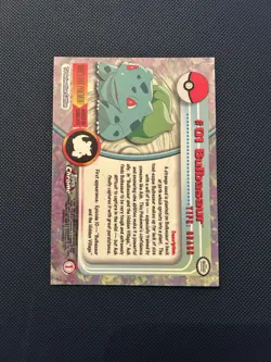 Pokemon Topps Chrome 2000 TV Animation Red Label - Bulbasaur #01 NM/LP+ - Image 2