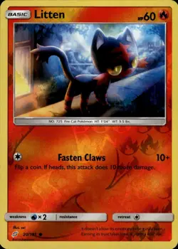 Litten Common SM - Team Up 20/181 Fire Reverse Holo Pokemon Card - Image 1