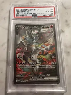 Pokemon Reshiram EX Sir #166/086 White Flare Pack PSA 10 - Image 1