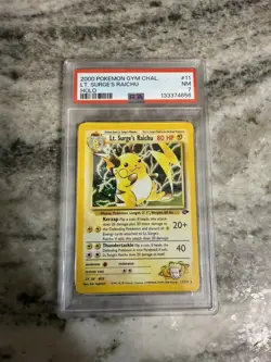 2000 Pokemon Gym Challenge Holo Lt. Surge's Raichu #11 PSA 7- New Cert - Image 1