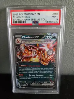 2025 Pokemon Charizard EX PSA 9 #196 Special Collection Black Star Promo - Image 1