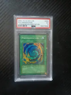 Yu-Gi-Oh Polymerization LOB-059 1st Edition Holo PSA 5 Graded Card - Image 1