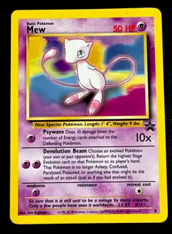 Mew #8 WoTC MP Black Star Promo Pokemon Card Moderately Played - Image 1