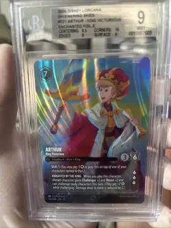 Disney Lorcana Shimmering Skies Enchanted Arthur Card 221/204 BGS 9 - Image 1