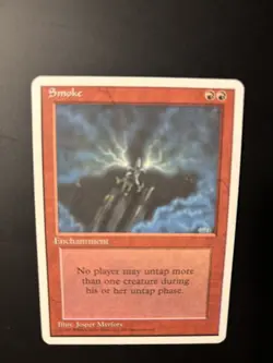 MTG Smoke 4th Edition Magic the Gathering LP Rare Red Enchantment - Image 1