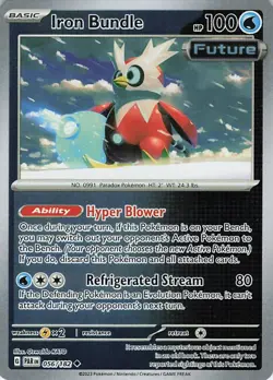 Iron Bundle Reverse Holo 056/182 Uncommon SV04: Paradox Rift NM Pokemon - Image 1