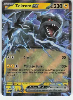Zekrom ex 034/086 Double Rare Holo SV: Black Bolt NM Pokemon - Image 1