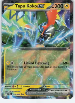 Tapu Koko ex 051/159 Double Rare Holo SV09: Journey Together NM Pokemon - Image 1