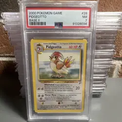 Pokemon Pidgeotto Rare Base Set 2 PSA 7 28/130 English 2000 - Image 1