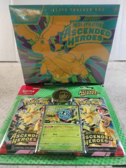 POKEMON ASCENDED HEROES ETB + 2 PACK ERIKA'S BLISTER BRAND NEW FACTORY SEALED - Image 1