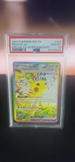 Pokemon Pikachu TCG Surging Sparks EX Gem Mint PSA 10 - Image 1
