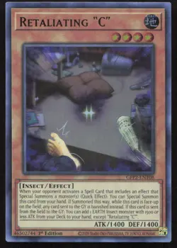 Yu-Gi-Oh TCG #GFP2-EN108 Retaliating "C" 1st Edition Ultra Rare LP - Image 1