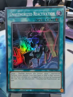 YuGiOh! Unauthorized Reactivation SR10-EN041 Super Rare 1st Ed - Image 1