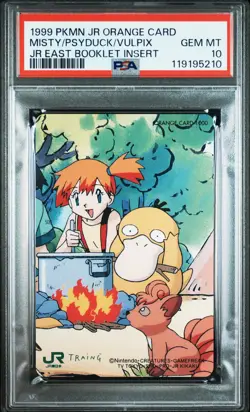 1999 POKEMON JR ORANGE CARDS MISTY/PSYDUCK/VULPIX PSA 10 - Image 1
