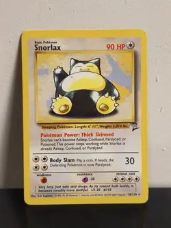 Pokemon TCG Snorlax Card 30/130 Base Set 2 Vintage Non-Holo Rare HP - Image 1