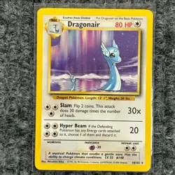 Vintage Pokemon Base Set Dragonair 18/102 Rare LP - Image 1