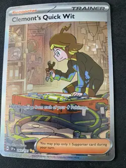 Clemonts Quick Wit 243/191 - Pokemon TCG Surging Sparks Special Illustration NM - Image 2