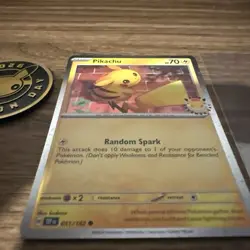 Pikachu 051/162 2026 Pokemon Day Pokemon Near Mint with Pokemon Coin - Image 2