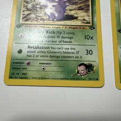 Pokemon Gym Challenge 1st Edition Giovanni's Nidoran 75/132 & 76/132 NM - Image 3