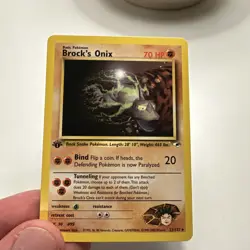 Brock's Onix ⭐ 21/132 1st Edition WOTC Rare Gym Heroes 2000 Pokemon NM - Image 1