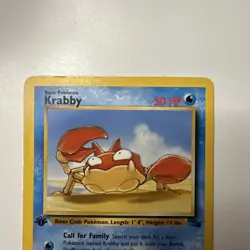 Kingler & Krabby 1999 Pokemon Fossil Set 1st Edition #38 #51 WOTC TCG Vintage LP - Image 3