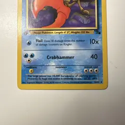 Kingler & Krabby 1999 Pokemon Fossil Set 1st Edition #38 #51 WOTC TCG Vintage LP - Image 5