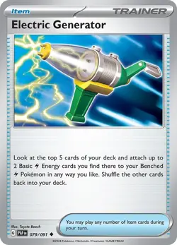 4x Pokemon TCG Electric Generator 079/091 - S&V Paldean Fates PAF Playset - Image 3