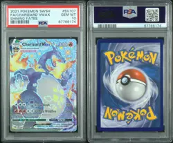 2021 Pokemon Shining Fates SV107 Charizard VMAX Full Art PSA 10 - Image 3