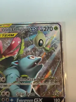 Pokemon TCG-Celebi & Venusaur GX Black Star Promo SM167 SM Holo Hp/Damaged - Image 2