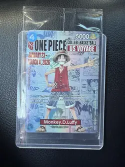 One Piece Monkey D. Luffy College Basketball US Voyage Promo Card Sealed - Image 1