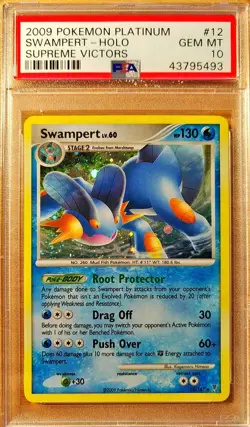2009 POKEMON PLATINUM SUPREME VICTORS #12 SWAMPERT-HOLO PSA 10 12/147 POP 11 - Image 1