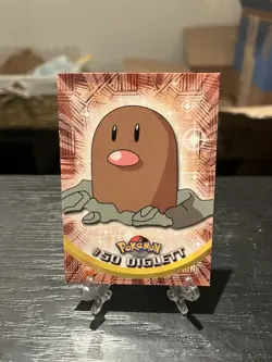 Diglett #50 Topps TV Animation Edition Pokemon Blue Label 1999 LP - Image 1