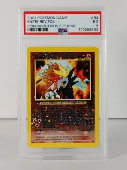 Entei - Reverse Foil - Pokemon 3 Movie Promo 2001 - #34 - PSA 5 - Image 1