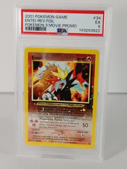 Entei - Reverse Foil - Pokemon 3 Movie Promo 2001 - #34 - PSA 5 - Image 2