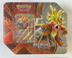 Pokemon Paradox Destinies Tin-Gouging Fire ex Tin w/ 5 Booster Packs New Sealed - Image 1