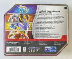 Pokemon Paradox Destinies Tin-Gouging Fire ex Tin w/ 5 Booster Packs New Sealed - Image 2