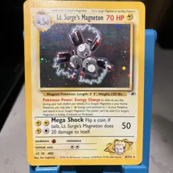 Lt. Surge's Magneton Holo Gym Heroes 8/132 Unlimited Holo Rare Pokemon. ERROR - Image 1